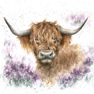 Wrendale Designs Country Set Biglietto di auguri per mucca - Highland Heather - Foto 1 di 1
