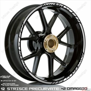 PROFILI ADESIVI SPORT CERCHIO RUOTA GRAFICA TRACER 850 700 BIANCO ARGENTO - Picture 1 of 2