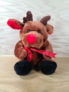 Union International Toy Corp. Reindeer Red Nose & Ribbon Vintage 1982 10" Plush - Picture 1 of 8