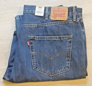 Levi's Men's Big & Tall 505 Regular Fit Jeans, Dark Stonewash, 44W x 32L - Picture 1 of 6