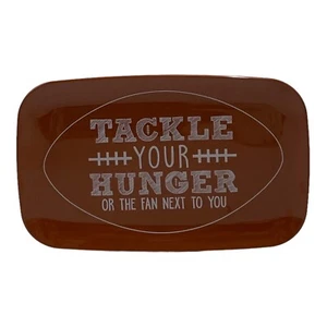Tackle Your Hunger Or The Fan Next To You Football Theme Melamine Platter 11x18" - Picture 1 of 4