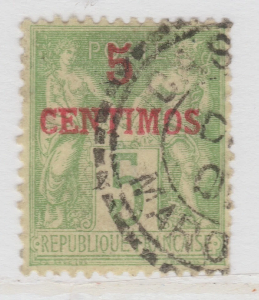 FRENCH MOROCCO 1891-1900 5c Yellow Green Type I Used Stamp A4P13F39718 - Image 1 of 1