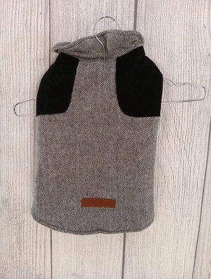 Eddie Bauer Dog Coat Medium Black Houndstooth Plaid Sherpa Lined Jacket 20-35lb - Image 1 of 4