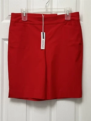 Nuevo con etiquetas Pantalones Cortos Chico's Talla 1 M 8-10 x 10" So Slimming Brigitte Flame Scarlet Slim Foto 1 de 4