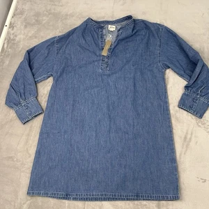 J. Crew Denim Chambray Dress Womens SIZE L 100% Cotton New With Tags Minimalist - Picture 1 of 10