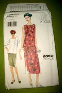 Vintage Miss Vogue Pattern 7272 Koko Beall Easy Top & Skirt UNCUT Size 8 10 12 - Picture 1 of 4