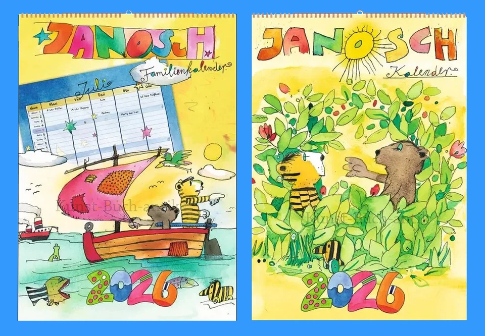 JANOSCH FAMILIENKALENDER 2026 - DIN A2 - Kalender mit 5 Spalten - NEU & OVP