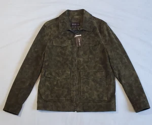 NWT $598 Michael Kors Kyptka Lamb Suede Camouflage Green Jacket Men Size Large - Picture 1 of 22