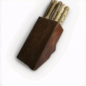Old Homestead Knife 8 pc SET Lifetime Cutlery Japan Wood Handle w/ Cleaver &Bloc - Picture 1 of 11