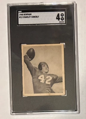 1948 Bowman Charley Conerly #12 New York Giants Graded SGC 4 VG-EX - Image 1 of 2
