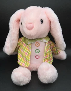 Kaisiyang Plüsch rosa Hase Kaninchen kariert grün gelb rosa weiß kariert Jacke 12 Zoll - Bild 1 von 8