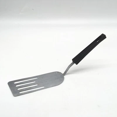 Vintage Angled Foley Slotted Fish Spatula Turner Long Blade Black Handle Turner - Image 1 of 4