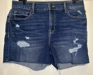 Pantalones Cortos Denim Old Navy Talla 12 Azul Oscuro Lavado Tiro Alto Desgastados 5 Bolsillos Nuevos con Etiquetas - Imagen 1 de 11