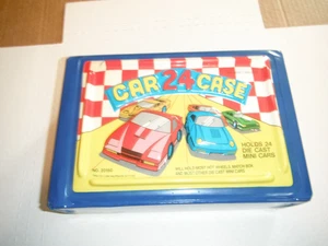 Tara Toy 24 Car Carry Case Vintage Hot Wheels Matchbox Diecast blau mit Autos - Bild 1 von 8