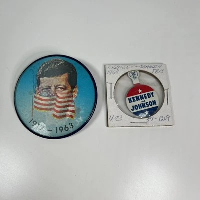 De colección JFK John F Kennedy Lenticular Memorial Campaña Pinback Botón Foto 1 de 4