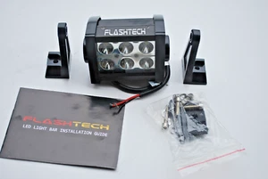 Flashtech BLACK 4.5" led DUAL ROW OFF ROAD LIGHTBAR 18W FT-LB1804.5 12V NEW - Picture 1 of 4