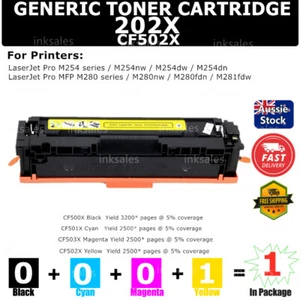 1x Generic Toner 202X CF502X Yellow For HP M254nw M254dn M254dw MFP - Picture 1 of 2