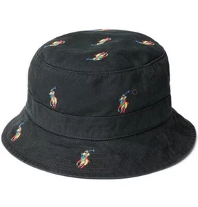 Polo Ralph Lauren Men's Tricolor Pony Luxury Cotton Twill Bucket Hat, Large, - Picture 1 of 2