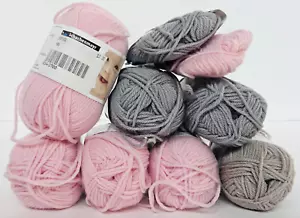 Schachenmayr (SMC) BABY WOOL (100%) yarn, lot of 7.5 Pink/Gray/Taupe 25g/93yd ea - Picture 1 of 4