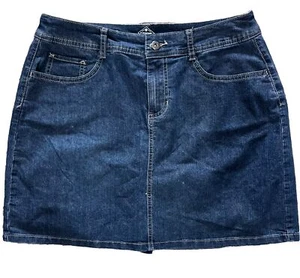 Denim Skort Skirt Size 8 Shorts Lined Medium Blue Jean Stretch St. Johns Bay - Picture 1 of 10