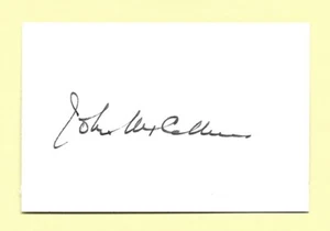 Tarjeta blanca firmada por el actor John McCallum - Imagen 1 de 1