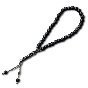 Cuentas compactas de preocupación de hematita Tesbih oración Misbaha Boncuk Tasbih Tespih 33 cuentas - Imagen 1 de 3