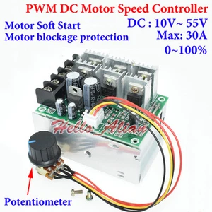 DC 12V~48V 18V 24V 30A PWM DC Motor Speed Controller Regulator Soft Start Switch - Picture 1 of 3