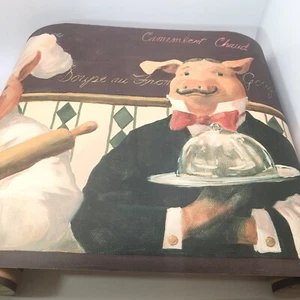 5 Rolls York Prepasted Wall Border French Pigs Kitchen Chef Waiter USA Made 25yd - Picture 1 of 8