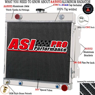 ASI ALUMINUM 4 ROW RADIATOR FOR 1972-1979 DODGE D/W/B 100 200 B300 5.2L 5.9L - Image 1 of 4