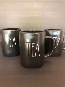 Set Of 3 Rae Dunn Black Tea Mug Free Shipping - Picture 1 of 3