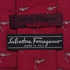 Cravate homme Salvatore Ferragamo pour swancup 2004 ans drapeau rouge 100 % soie Italie