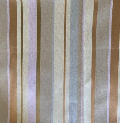 Creation Baumann Fabric Sample Stripe Pablo Sage Gold Copper Lavender B1 - Image 1 of 4