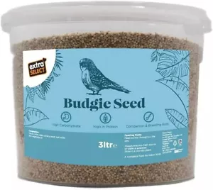 Extra Select Budgie Seed Mix - Indoor Bird Food for Small Birds Only 3 Litre Tub - Picture 1 of 2