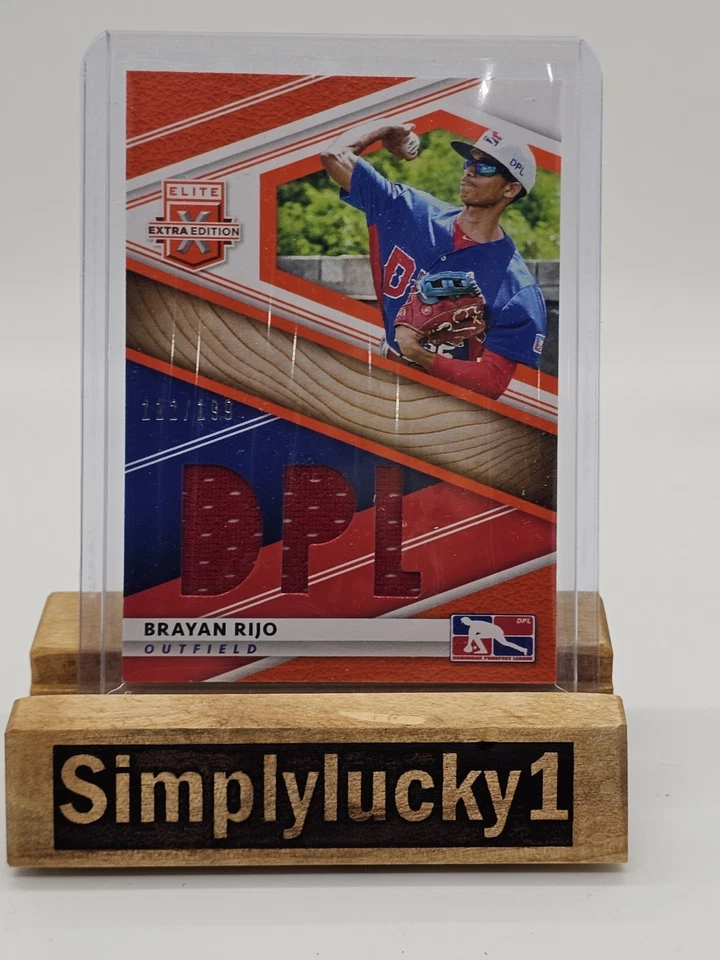Brayan Rijo 2020 Panini Elite Extra Edition DPL Material Orange #d /199 Relic RC - Image 1 of 2