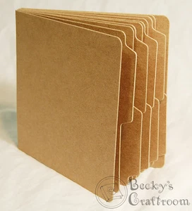 5.5"x5.75" Mini Tabbed Chipboard Album 10 pages unbound - use 6x6 paper pads! - Picture 1 of 2