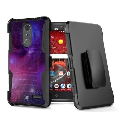 For ZTE Blade Spark Z971,Grand X4 Armor Holster Clip Case Milky Way Universe - Image 1 of 3
