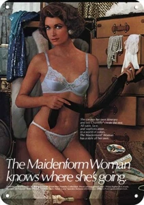 1986 MAIDENFORM BRA PANTIES Sexy Woman VintageLook DECORATIVE REPLICA METAL SIGN - Picture 1 of 1