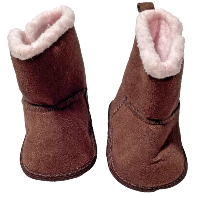 STEPPING STONES-SIZE 3-6 个月棕色和粉红色靴子女宝宝 — 第 1/4 张图片