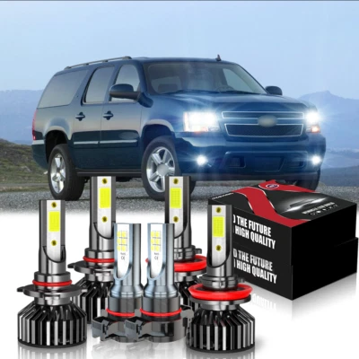6pc for 2007-2014 Tahoe Suburban Xenon White LED 9005+H11 Hi-Low+Fog Lights Bulb - Image 1 of 4