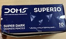 10 Box X Doms SUPERIO super dark Graphite 10 pencils sharpener eraser in Tin Box