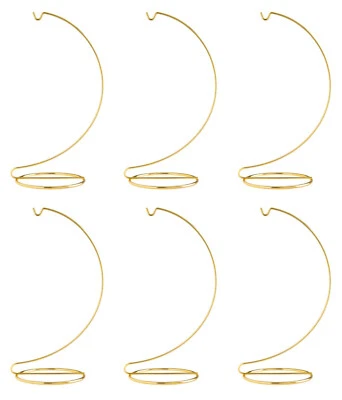 Ornament Display Stand Wire Hanger Holders, 10 Inch Tall Bright Gold, Pack of 6 - Image 1 of 4