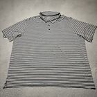 Reebok Golf Polo Shirt Mens 5Xl Gray Stripe Performance Short Sleeve Stretch