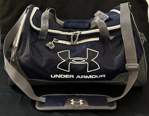 Under Armour Storm Gray/Blue Gym Duffel Bag - Picture 1 of 7