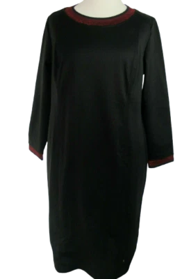 Sheego Damen Kleid Schwarz 46 & 48 Rot Etuikleid Jerseykleid Festlich Stretch - Bild 1 von 4