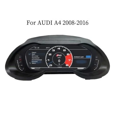 12.3" Digital LCD Dashboard Speedometer Instrument Cluster For AUDI A4 2008-2016 - Image 1 of 4