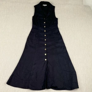 Reformation Greene Linen Dress Maxi Womens Size 2 Black (READ) Classic Party - Picture 1 of 14