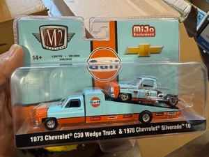 1.64 DIECAST M2 MACHINES 1973 CHEVROLET C30 AND 1970 CHEVROLET SILVERADO GULF - Picture 1 of 1