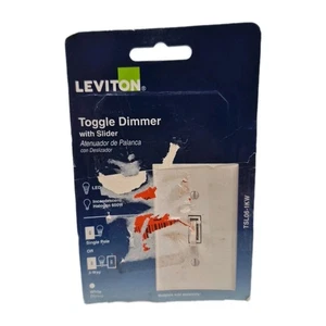 NEW WHITE LEVITON TOGGLE DIMMER SLIDER SINGLE POLE OR 3 WAY Incandescent & LED - Picture 1 of 3