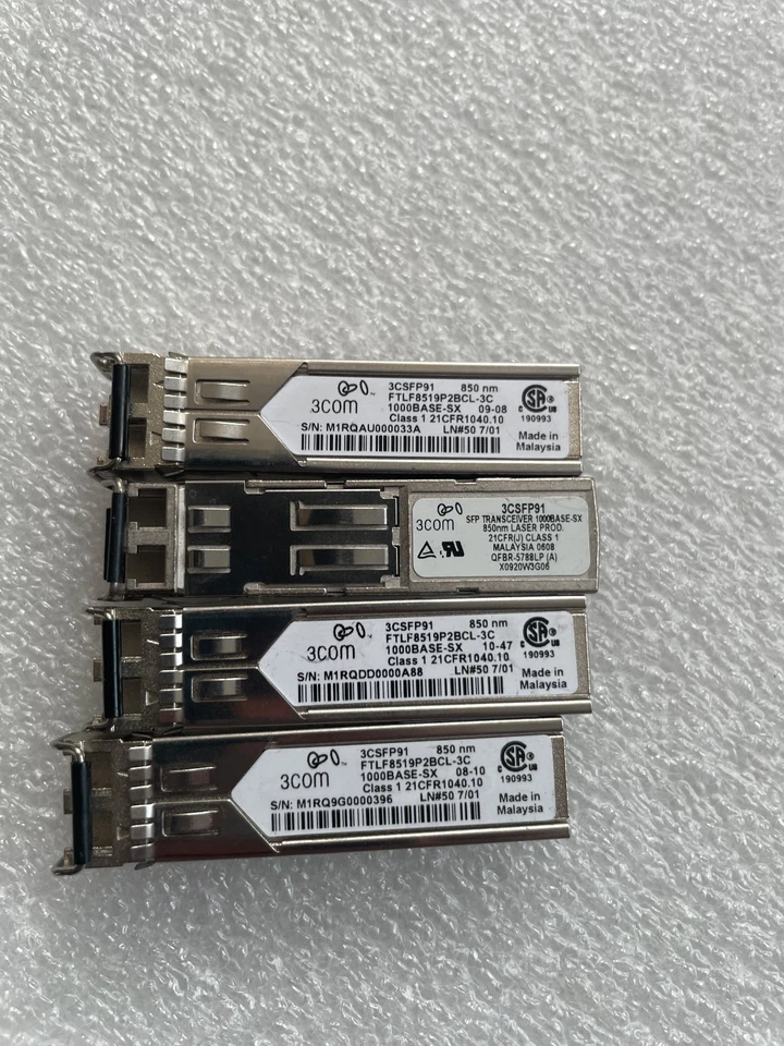 Lot 4x 3Com 3CSFP91 3Com 1000Base-SX Transceiver Module - Image 1 of 1