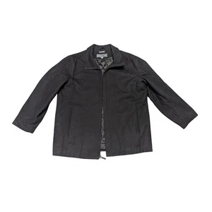 Perry Ellis Portfolio Wool Blend Coat Jacket Mens Black Warm Quilted L - Picture 1 of 7